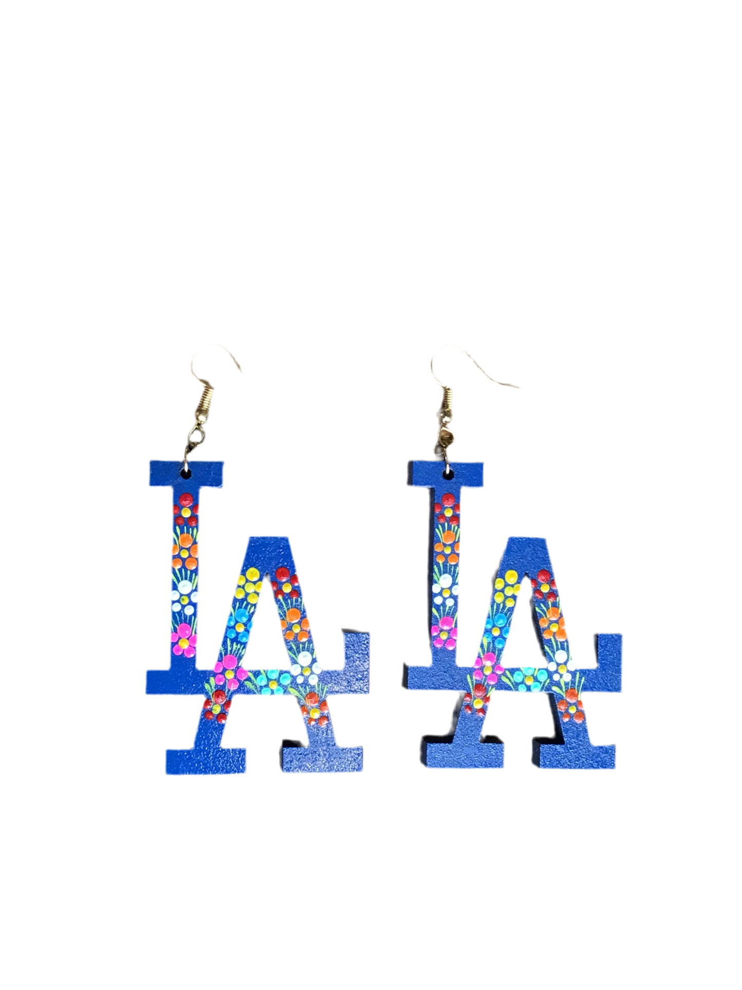 5m Wood LA Dodger earrings