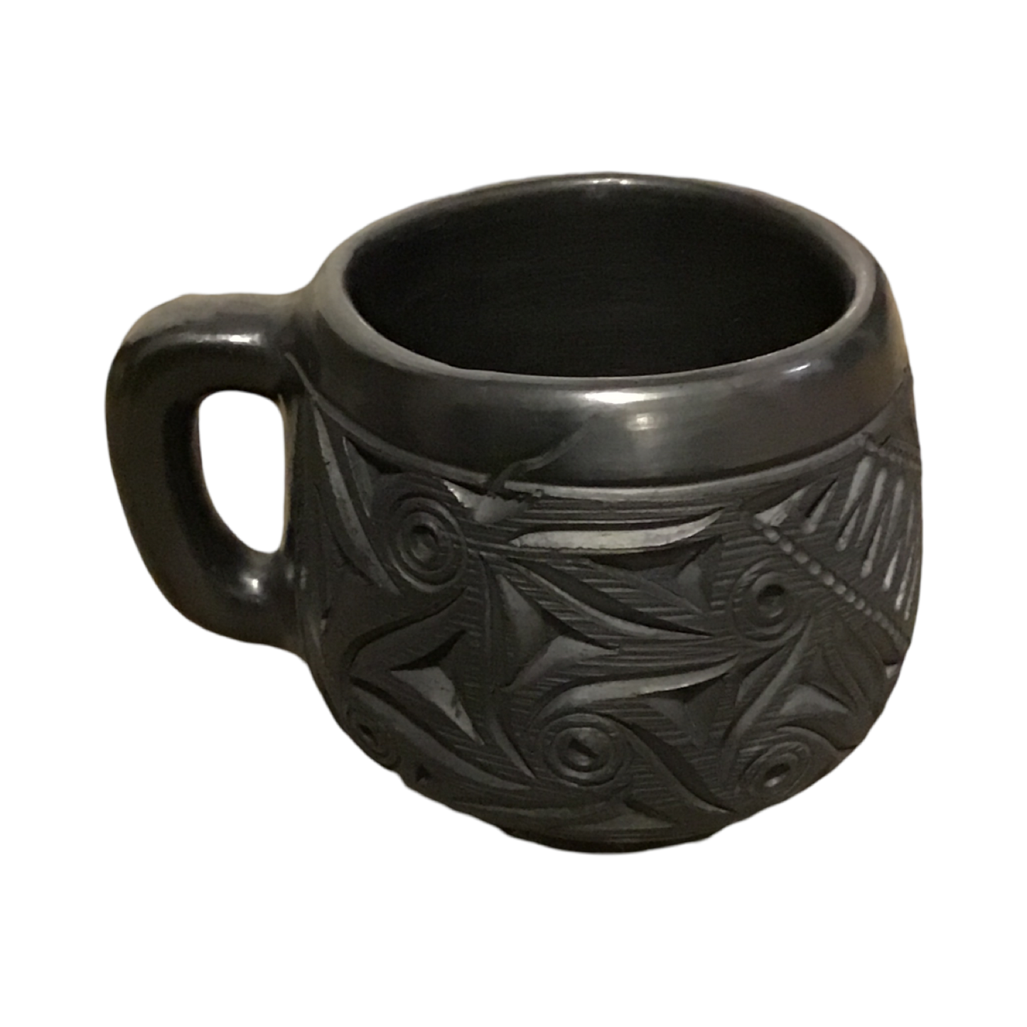 Carved ceramic mug