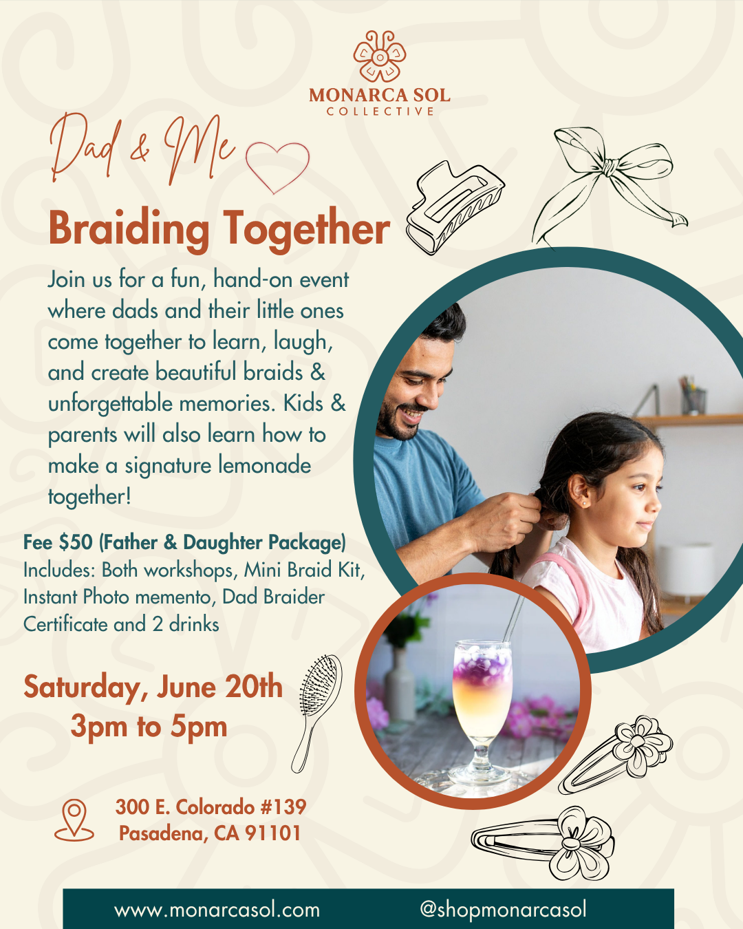 MM Dad & Me Braiding Together June 20th