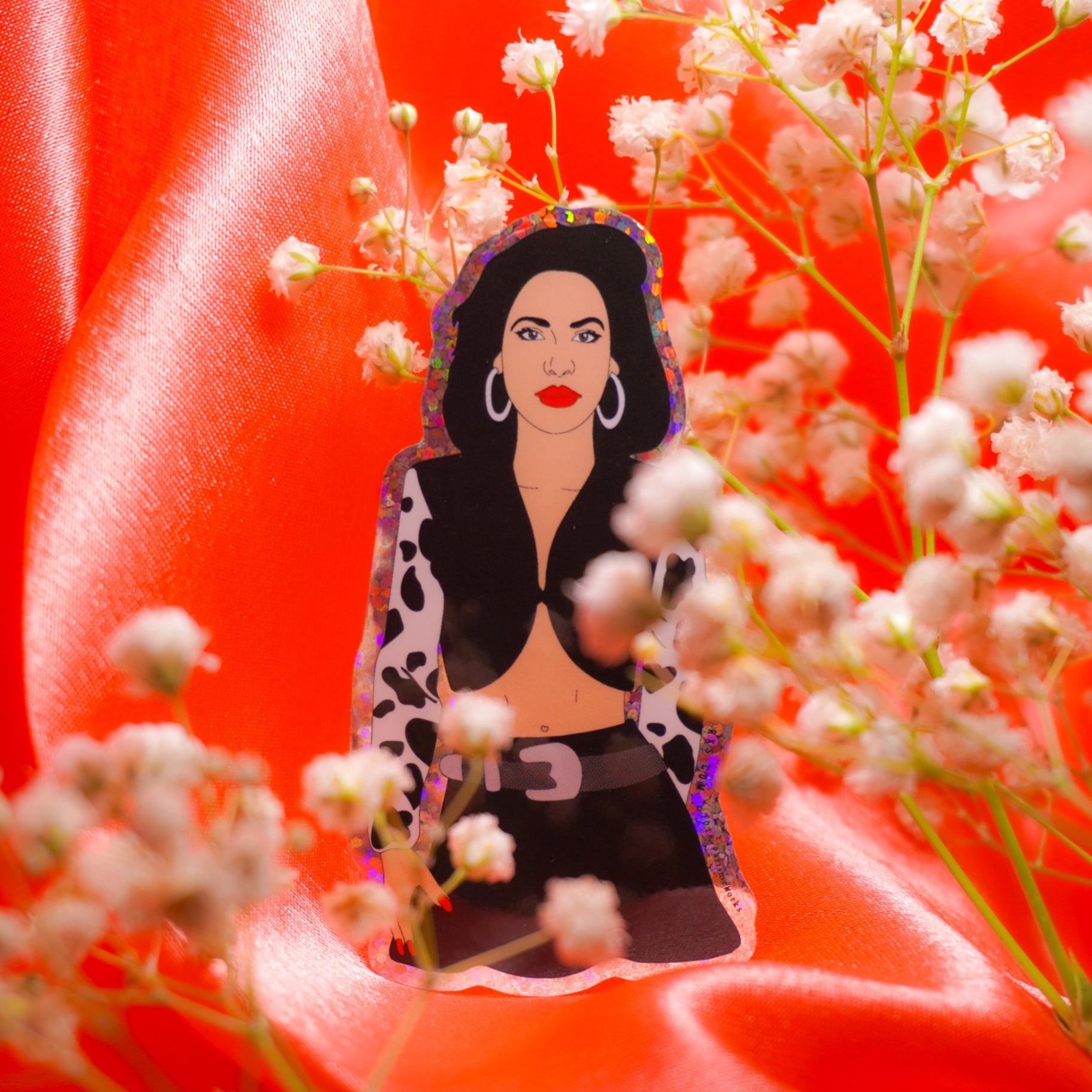 PW- Selena In Cow Print 3" Sticker