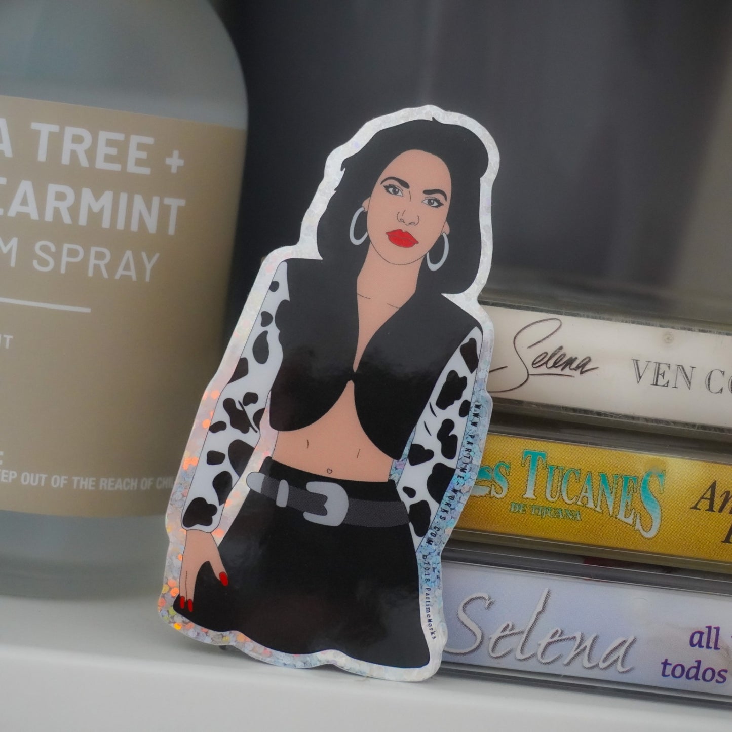 PW- Selena In Cow Print 3" Sticker