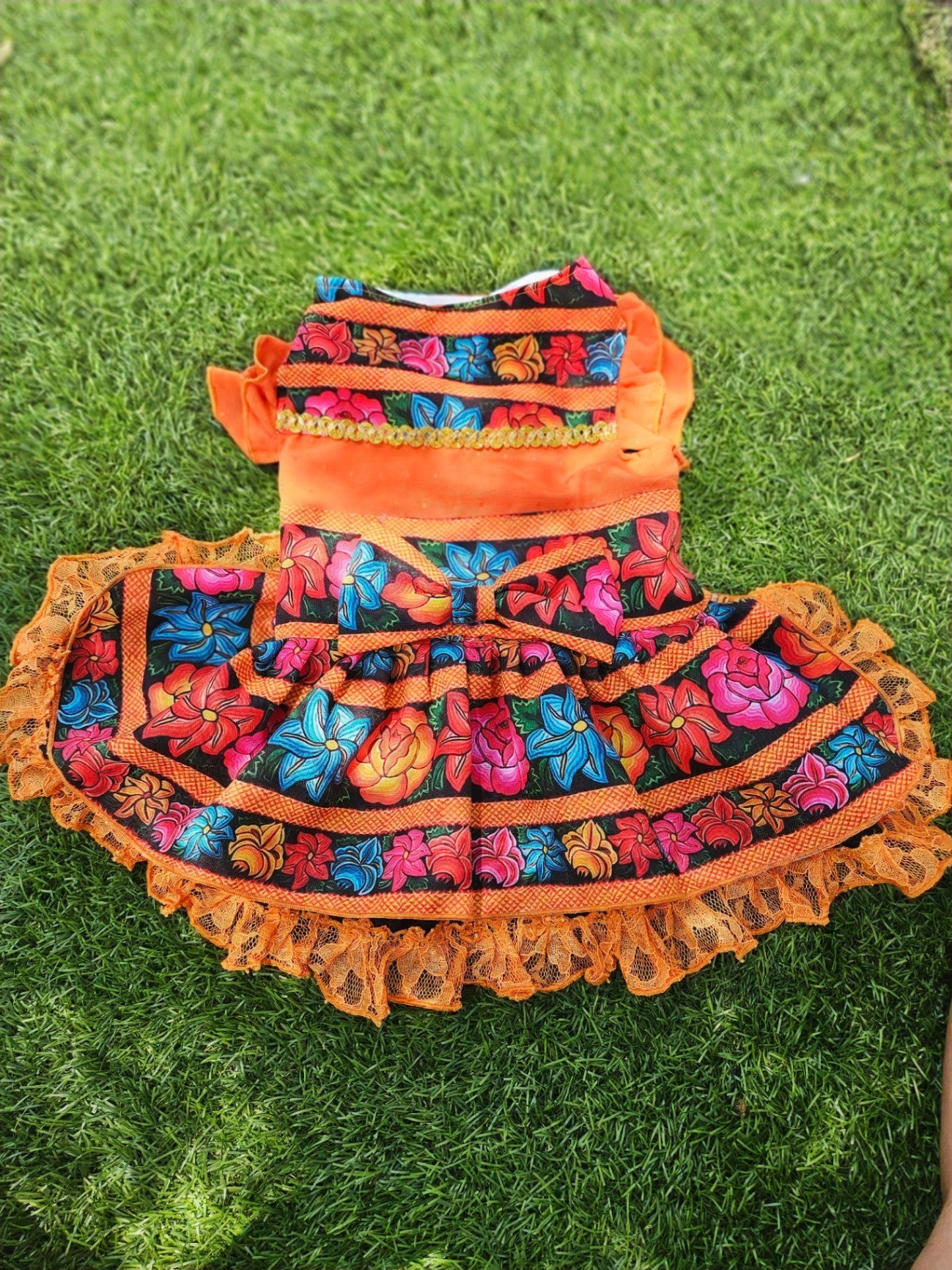 YMPS S6 Flor Orange vestido
