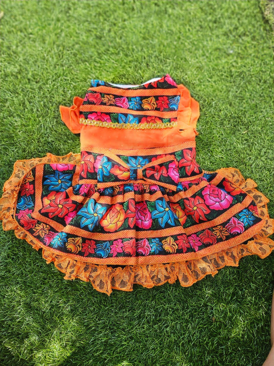 YMPS S6 Flor Orange vestido