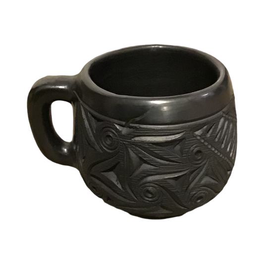 Carved ceramic mug