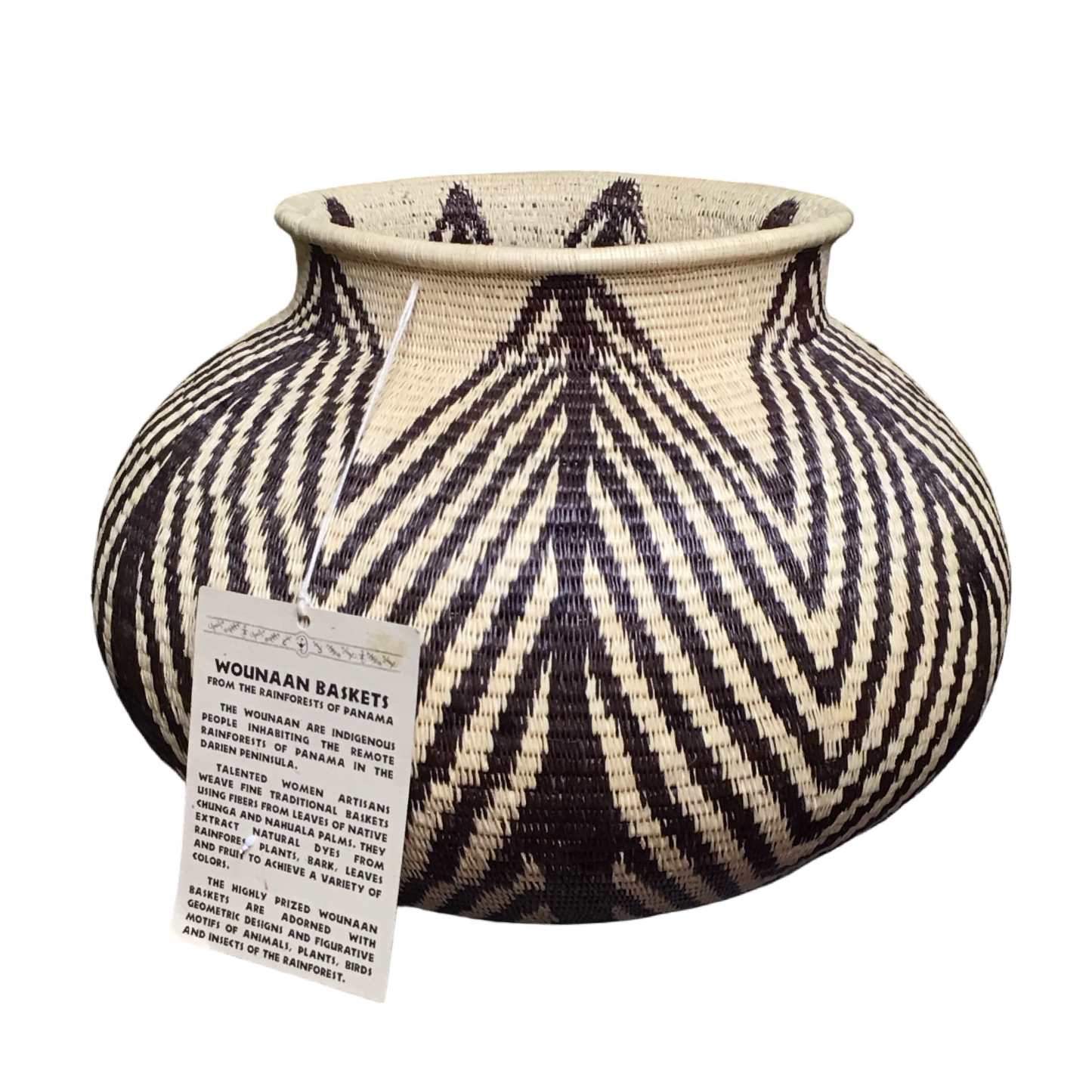 Wounaan Lrg. Woven Basket Stripes